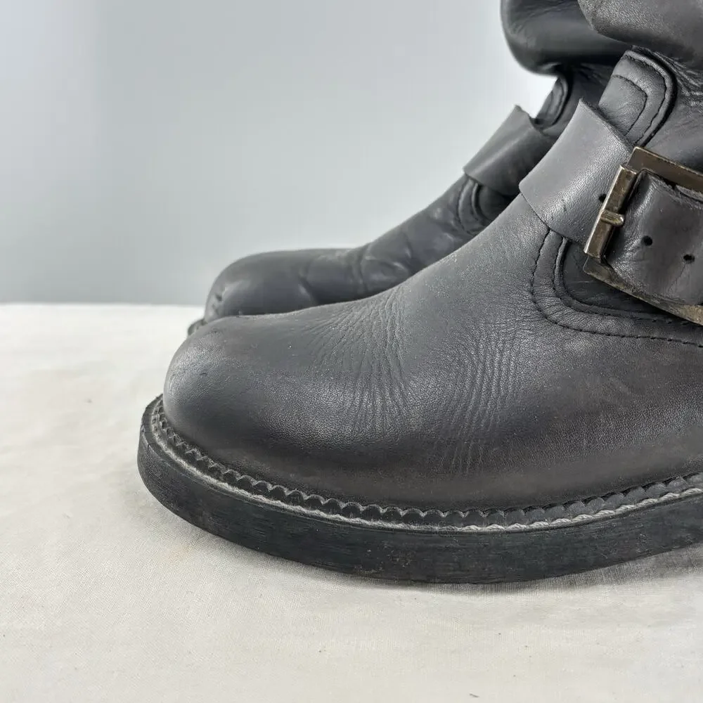 Vtg Triumph Motorcycle Engineer Boots Black Leather Mens 5.5 EU 37 Slovakia